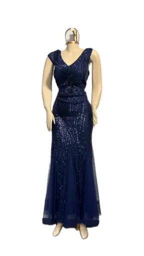 [112025356] BLUE DARK SEQUINS XL